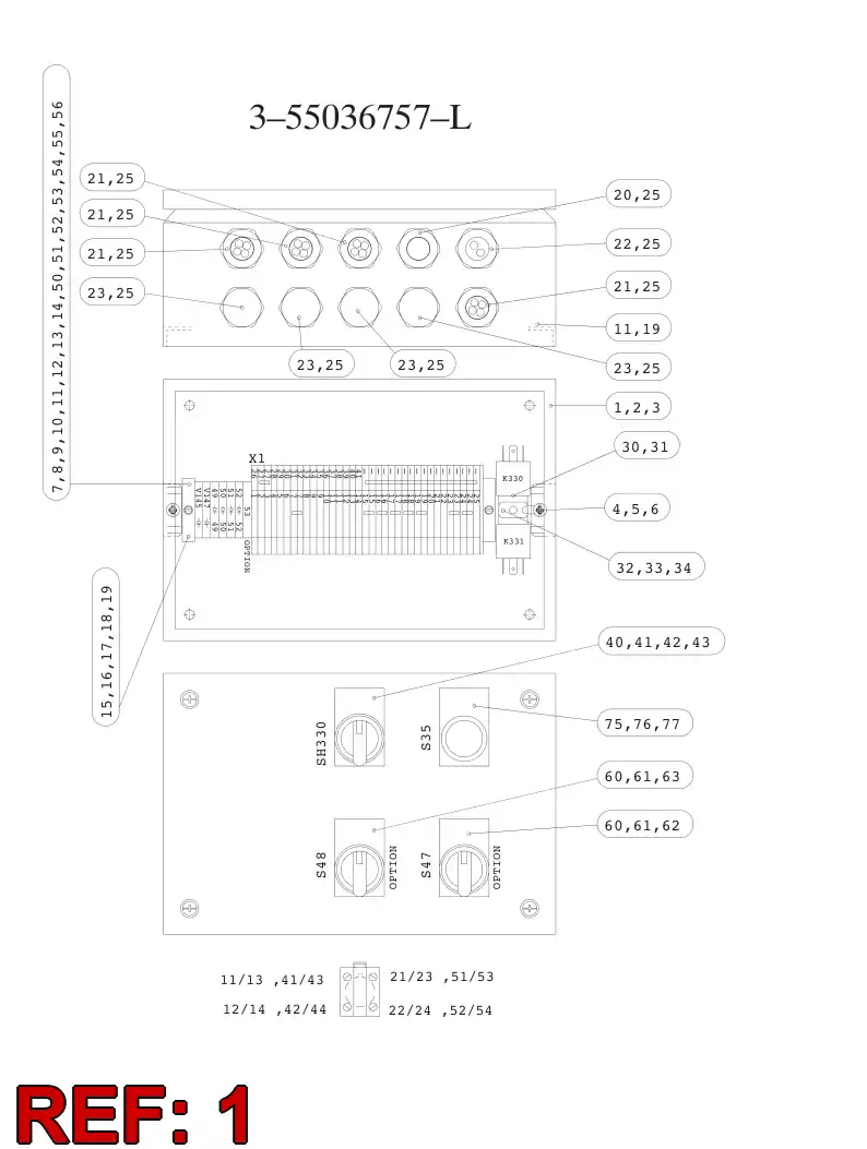 55036756 550 367 56 STAINLESS STEEL ENCLOSURE - Sandvik Technical Drawing