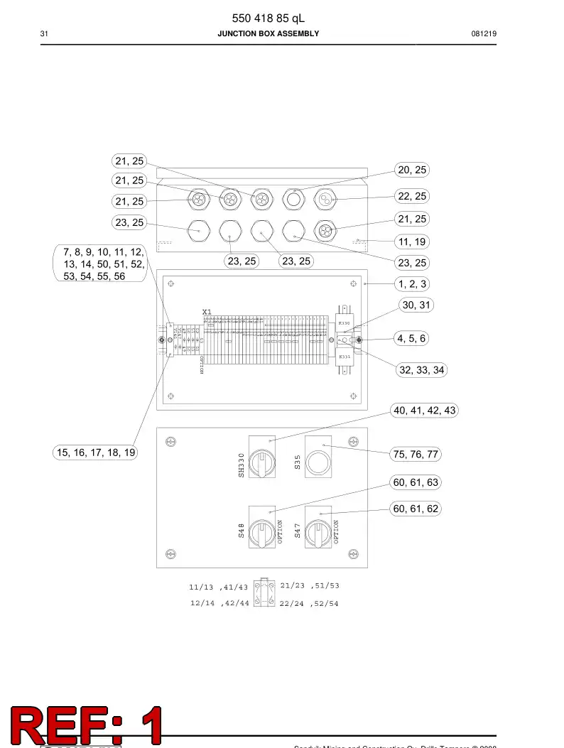 55036756a 550 367 56a Stainless steel enclosure - Sandvik Technical Drawing