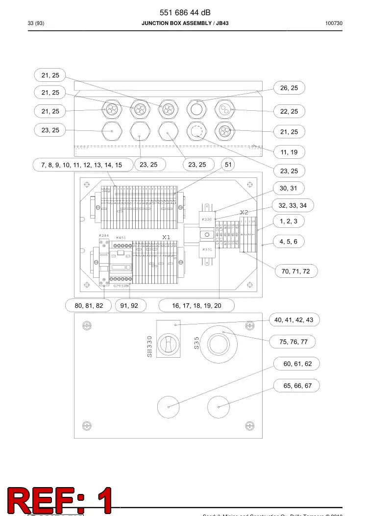 55036756b 550 367 56b Stainless steel enclosure - Sandvik Technical Drawing
