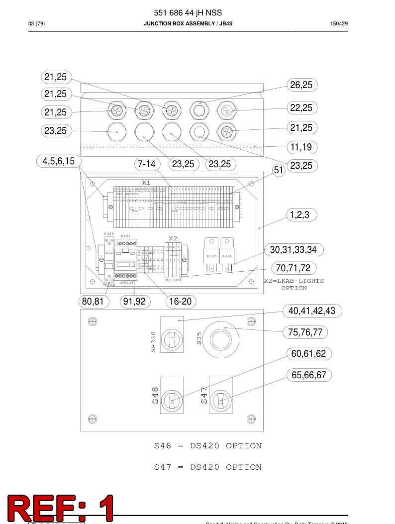 55036756g 550 367 56g Enclosure, Stainless Steel - Sandvik Technical Drawing