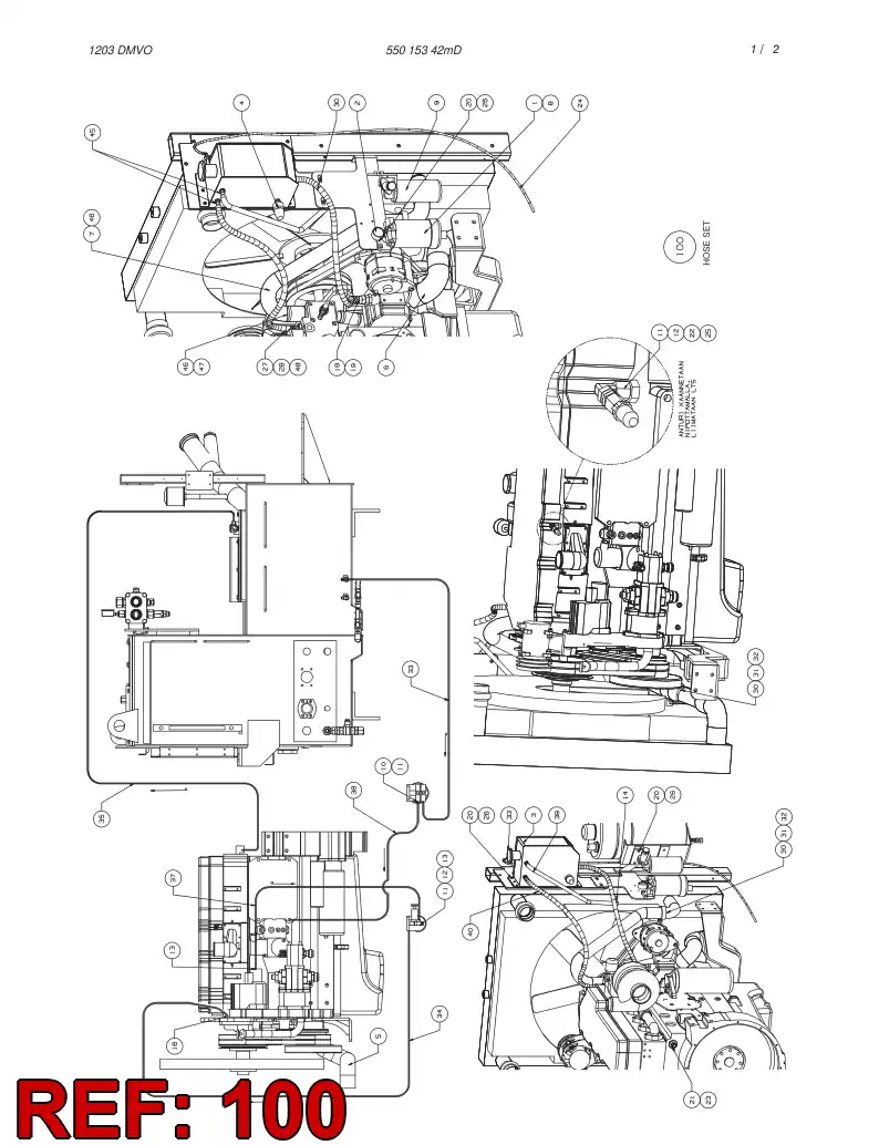 55036790 550 367 90 HOSE SET - Sandvik Technical Drawing
