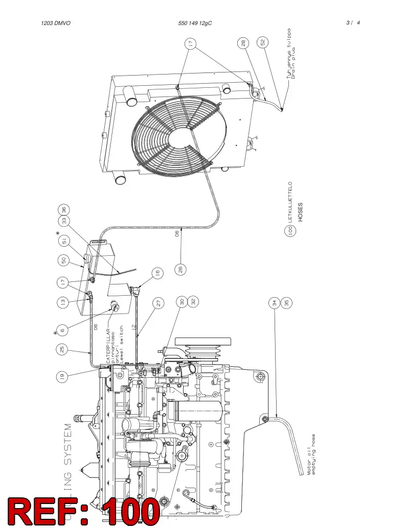 55036796 550 367 96 HOSE SET - Sandvik Technical Drawing