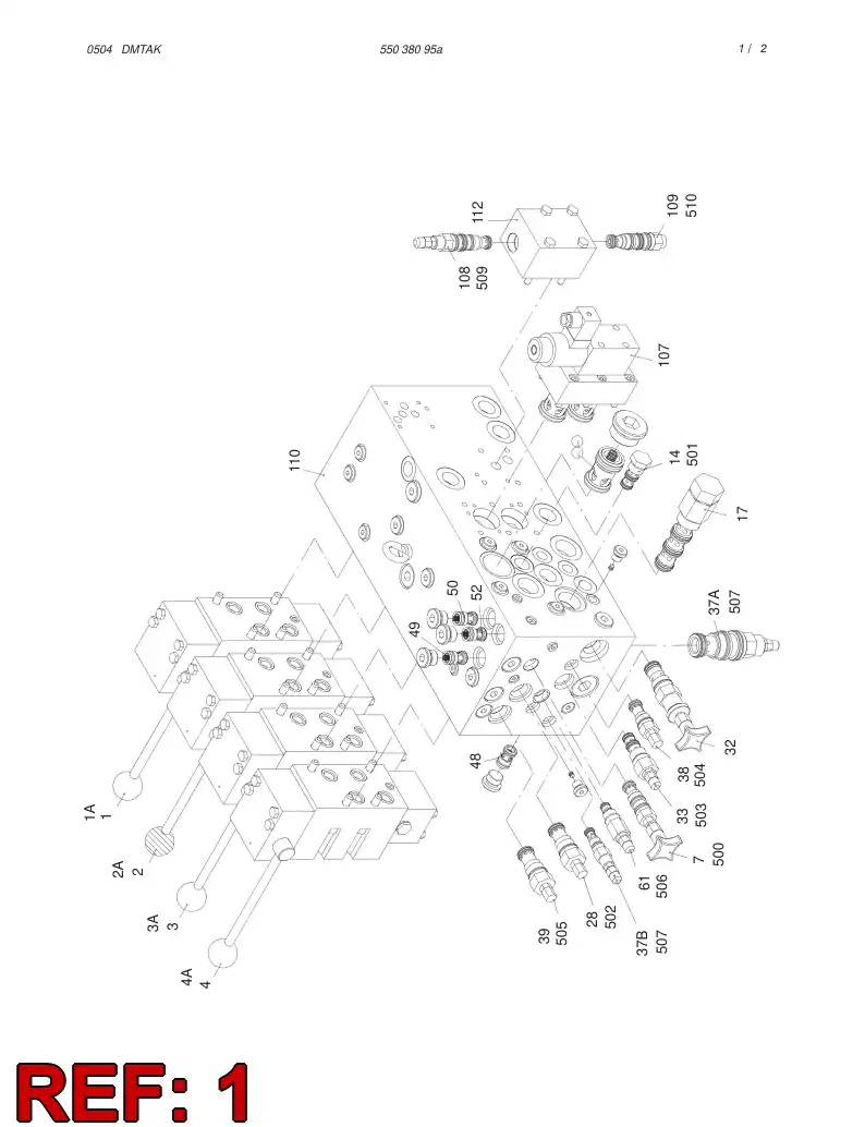 55036837 550 368 37 DIRECTIONAL VALVE - Sandvik Technical Drawing