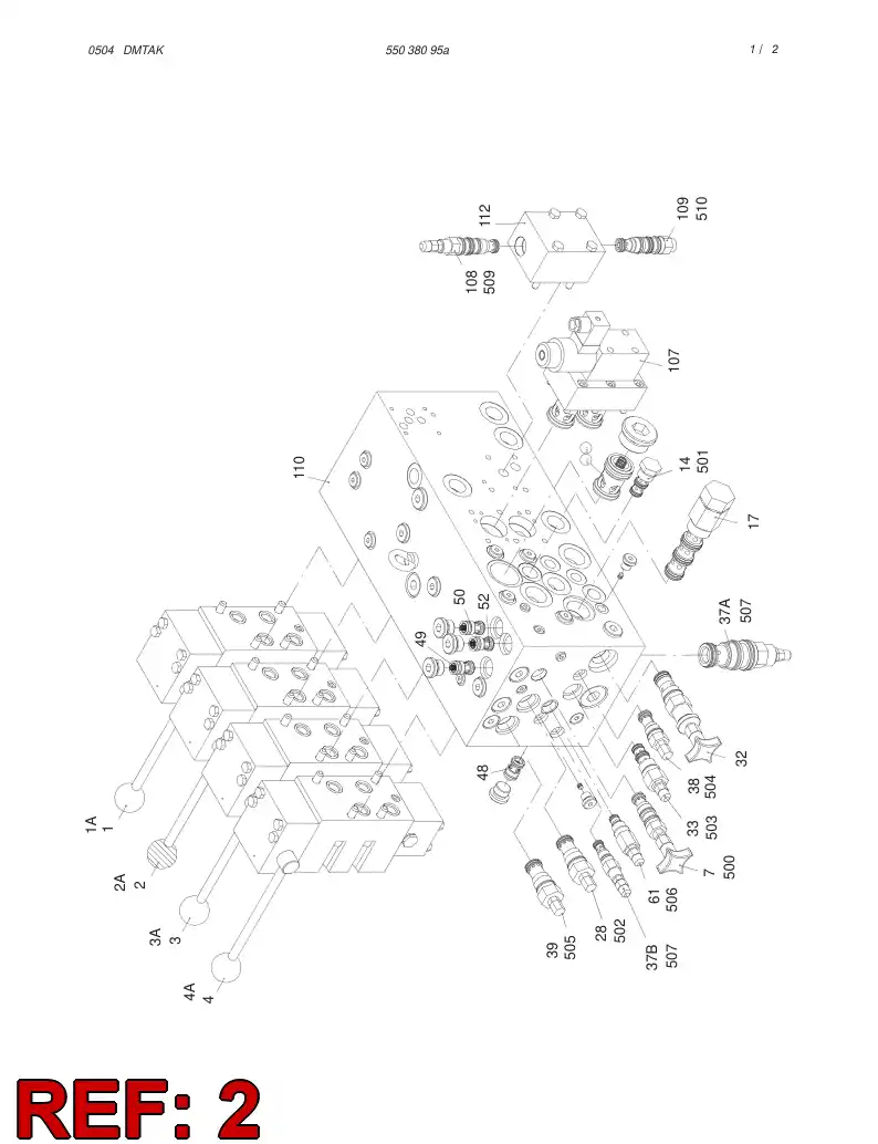 55036838 550 368 38 DIRECTIONAL VALVE - Sandvik Technical Drawing