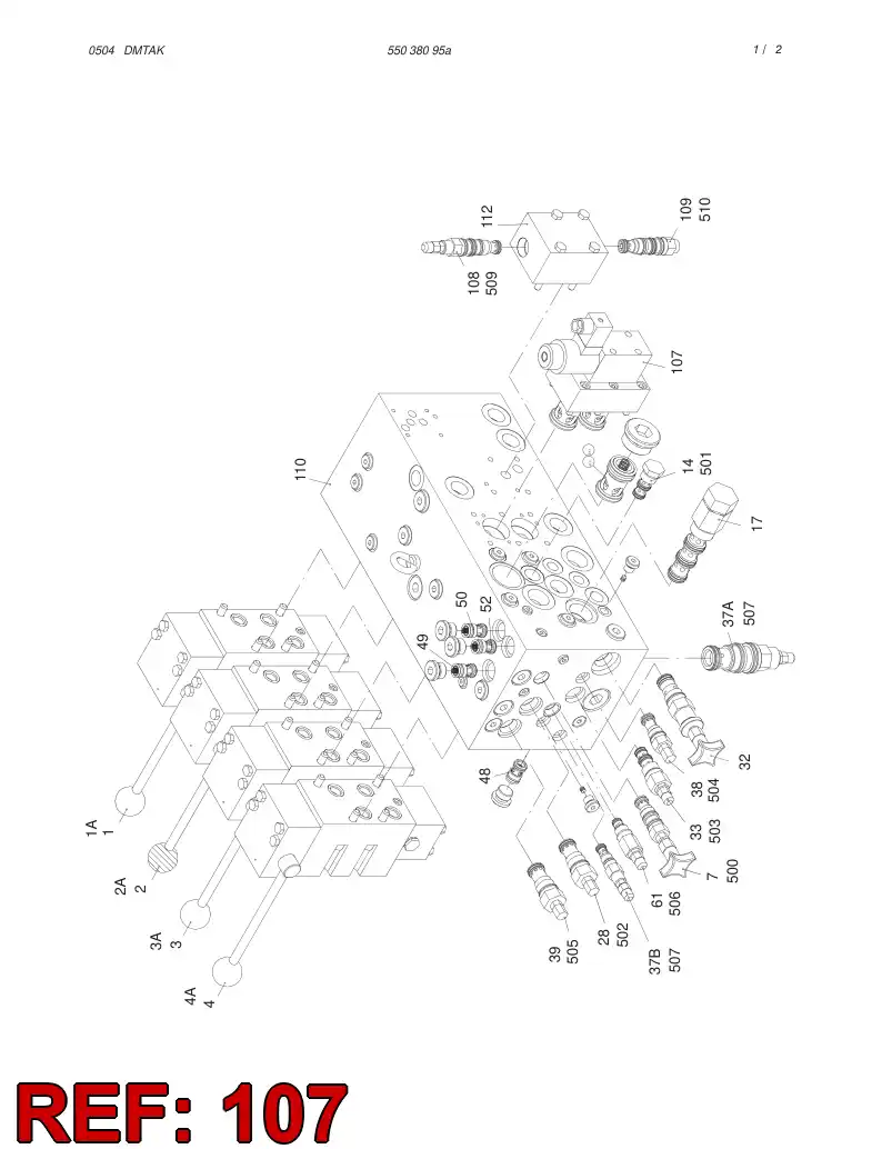 55036841 550 368 41 DIRECTIONAL VALVE - Sandvik Technical Drawing