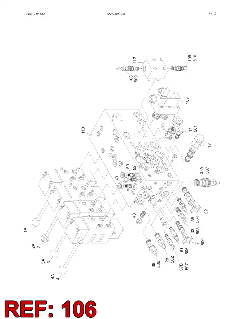 55036842 550 368 42 DIRECTIONAL VALVE - Sandvik Technical Drawing