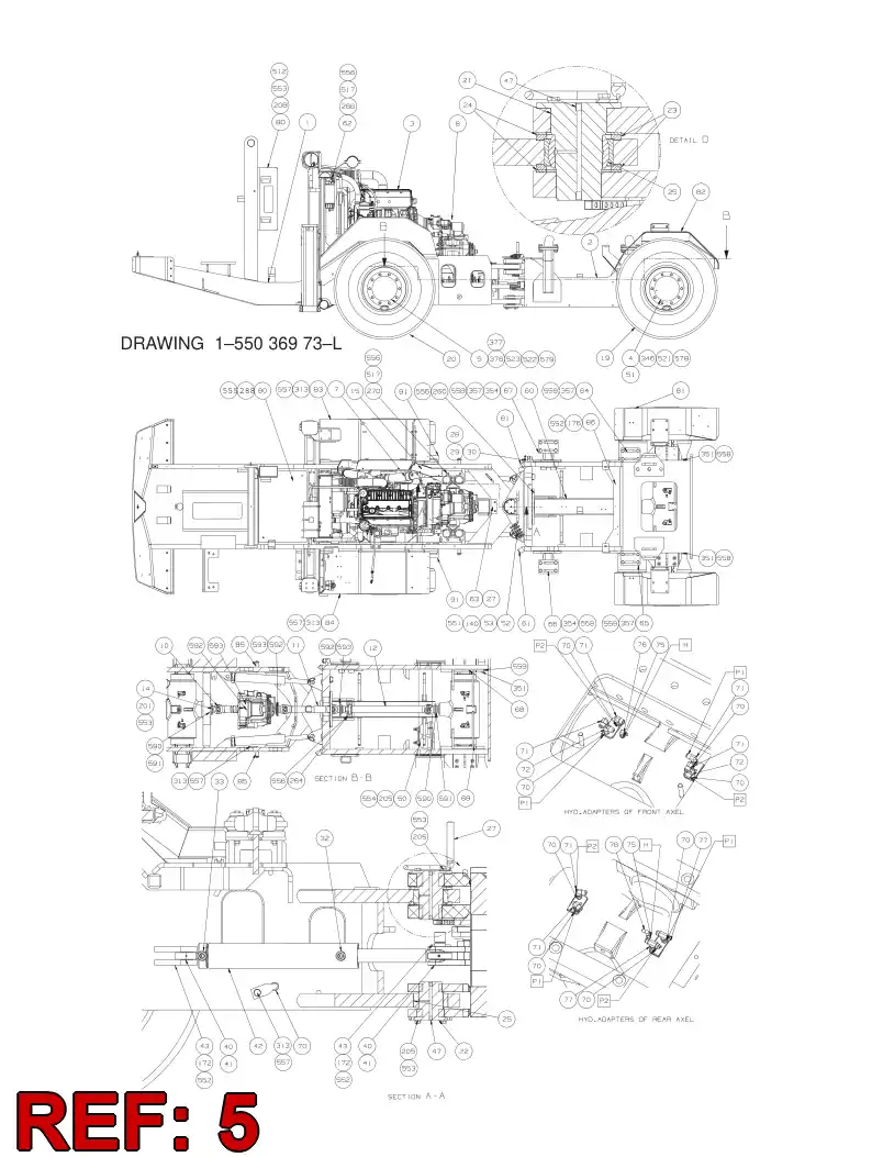 55036882 550 368 82 AXLE - Sandvik Technical Drawing