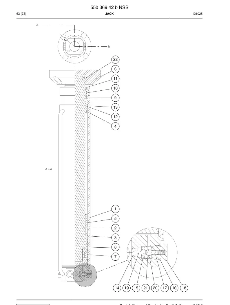 55036942b 550 369 42b JACK - Sandvik Technical Drawing