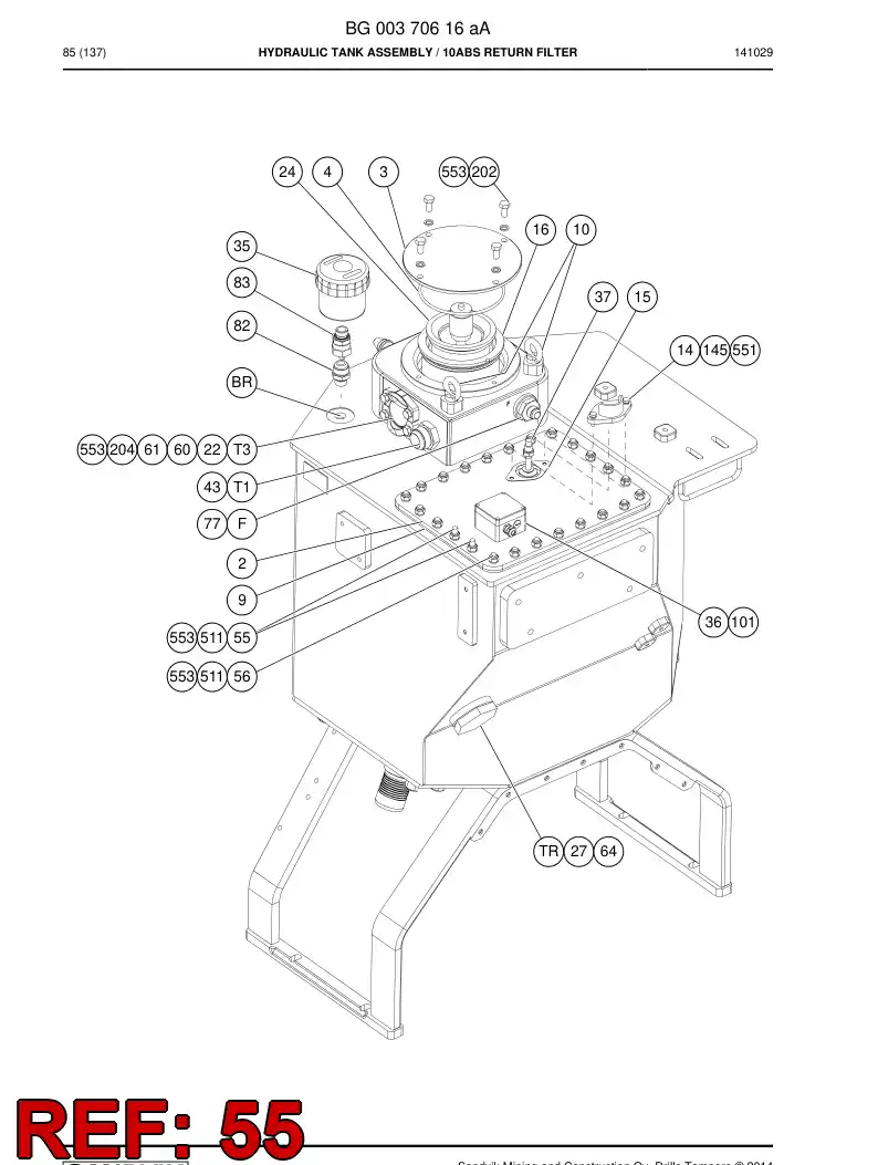 55037060 550 370 60 INSERTO - Sandvik Technical Drawing