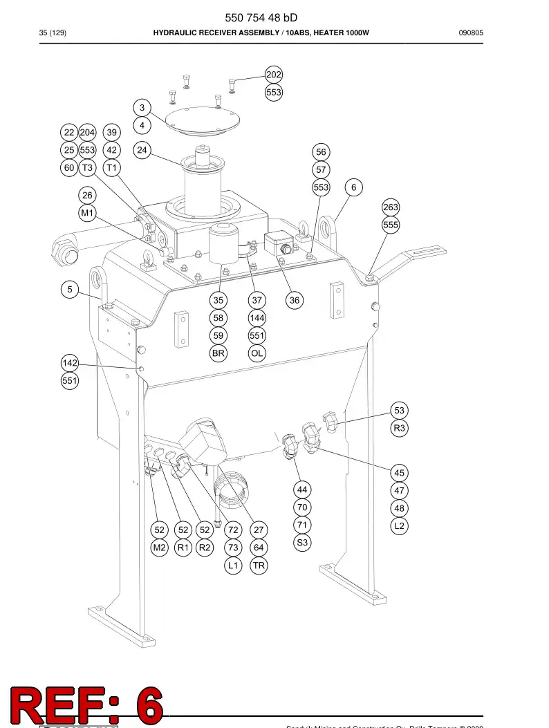 55037066 550 370 66 Bracket - Sandvik Technical Drawing