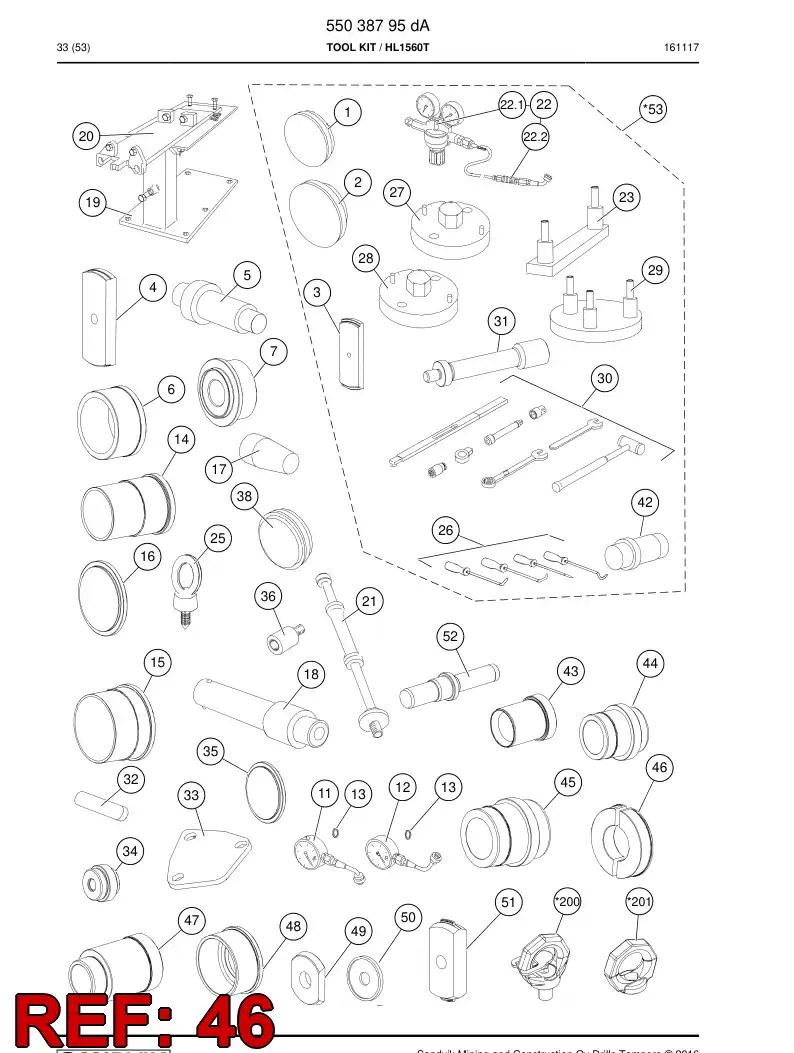 55037161a 550 371 61a HANDLE - Sandvik Technical Drawing