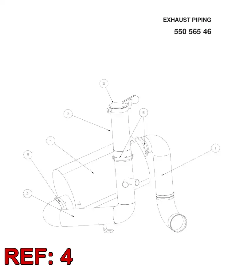 55037241 550 372 41 EXHAUST SILENCER - Sandvik Technical Drawing