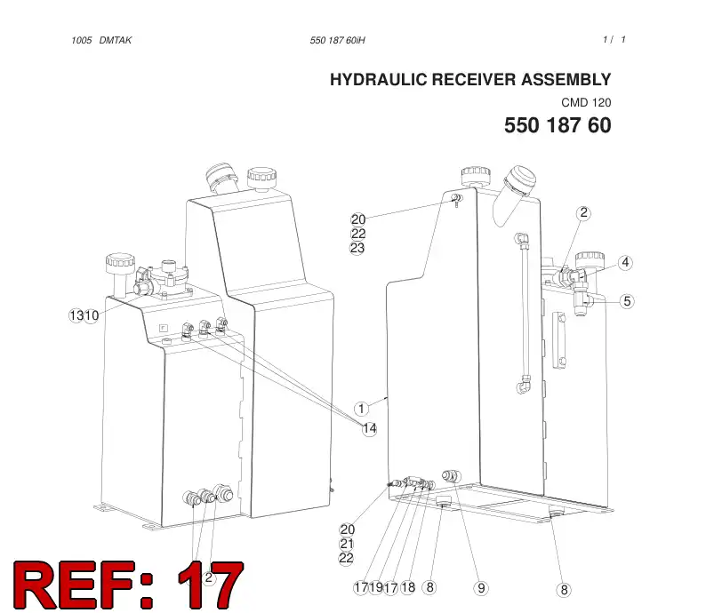 55037245 550 372 45 SWIVEL NUT MALE ADAPTER - Sandvik Technical Drawing