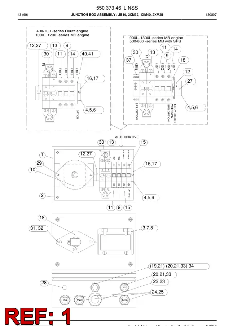 55037373f 550 373 73f Enclosure, Stainless Steel - Sandvik Technical Drawing