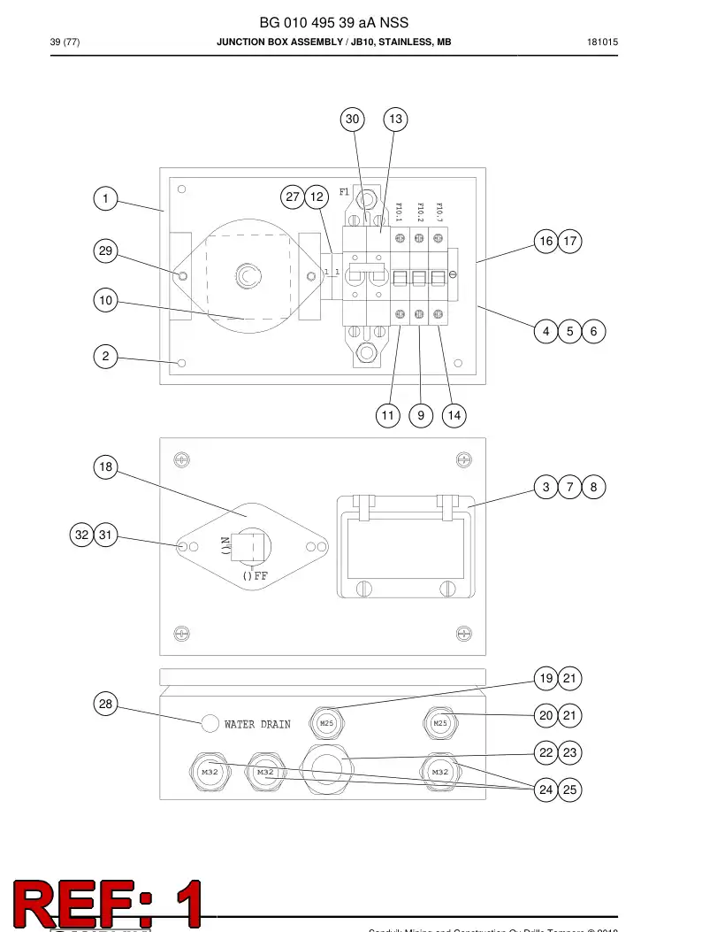 55037373g 550 373 73g Enclosure, Stainless Steel - Sandvik Technical Drawing