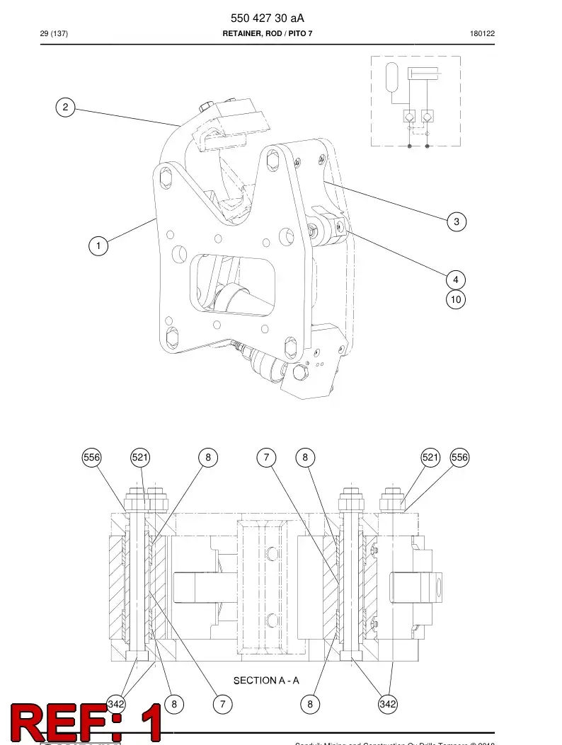 55037396a 550 373 96a Plate, Front - Sandvik Technical Drawing