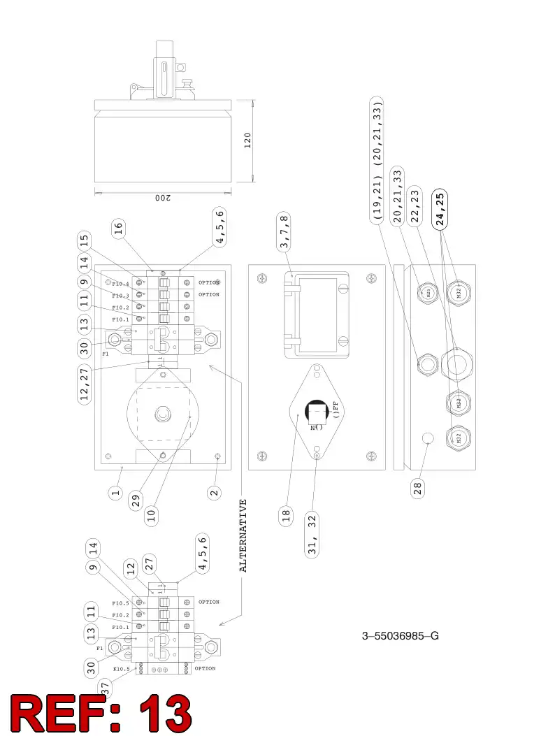 55037412 550 374 12 CIRCUIT BREAKER - Sandvik Technical Drawing