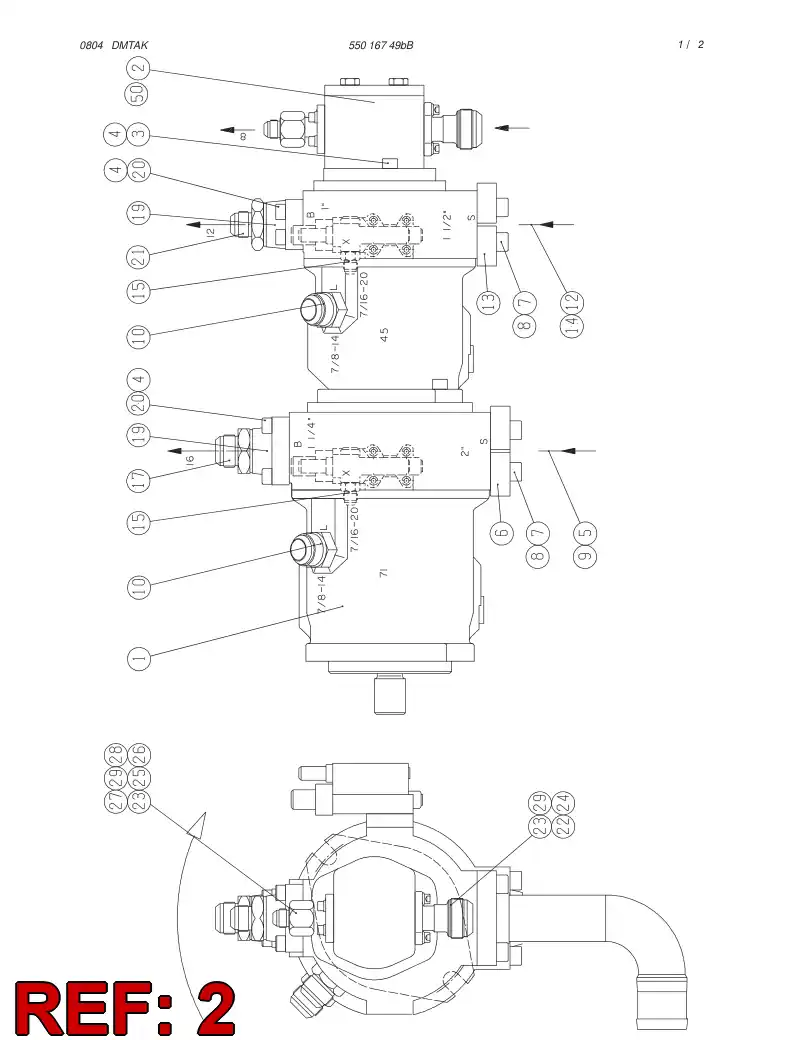 55037453 550 374 53 GEAR PUMP - Sandvik Technical Drawing