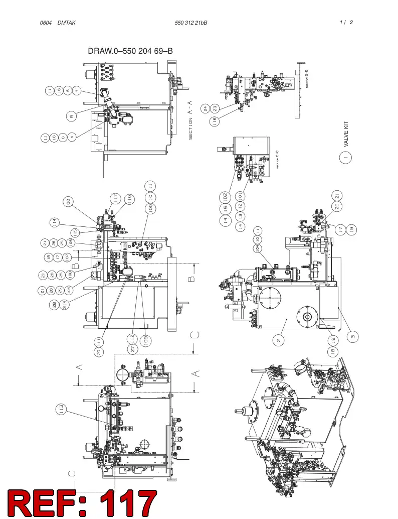 55037479 550 374 79 VALVE ASSEMBLY - Sandvik Technical Drawing