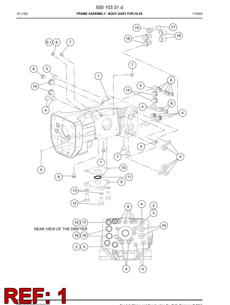 55037520a 550 375 20a Body - Sandvik Technical Drawing