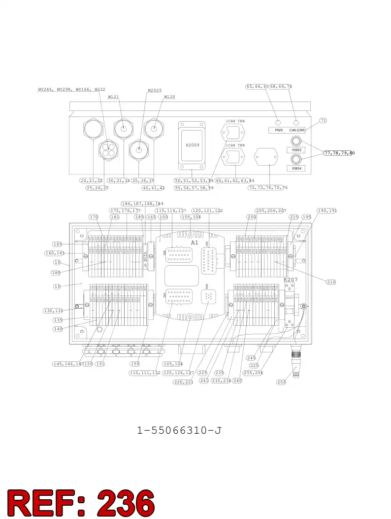 55037570 550 375 70 Terminal strip accessory - Sandvik Technical Drawing