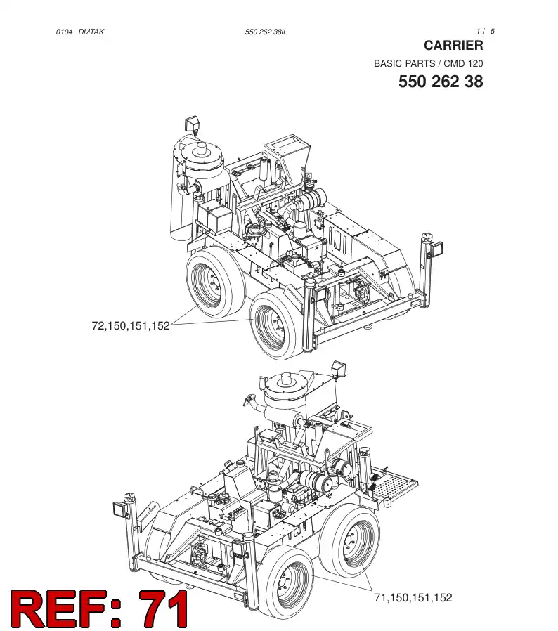 55037577 550 375 77 WHEEL ASSEMBLY - Sandvik Technical Drawing