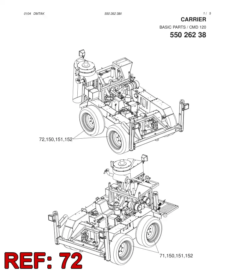 55037578 550 375 78 WHEEL ASSEMBLY - Sandvik Technical Drawing