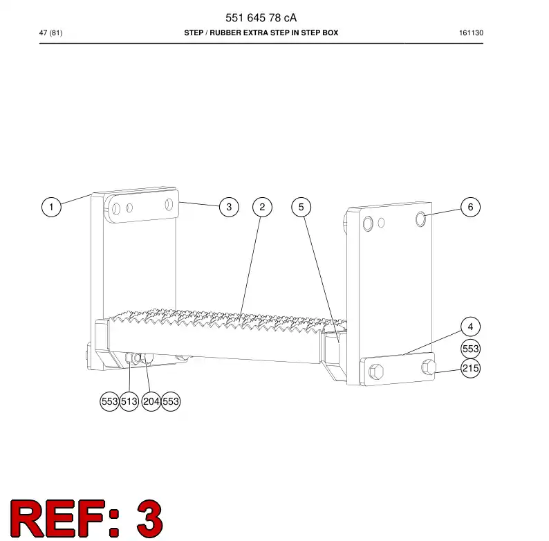 55037725 550 377 25 Plate, Mounting - Sandvik Technical Drawing