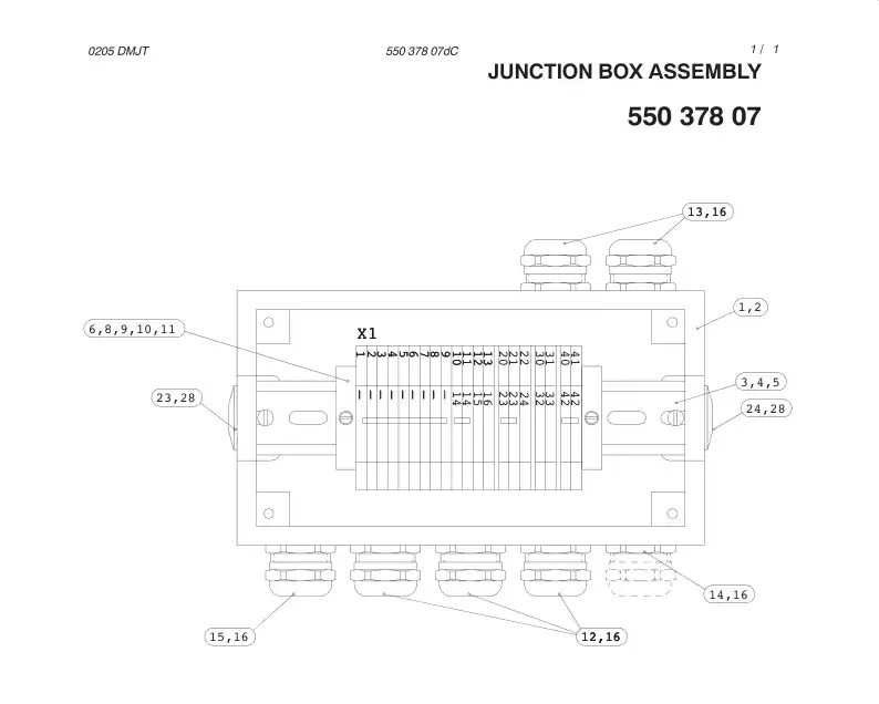 55037807dC 550 378 07dC JUNCTION BOX ASSEMBLY - Sandvik Technical Drawing