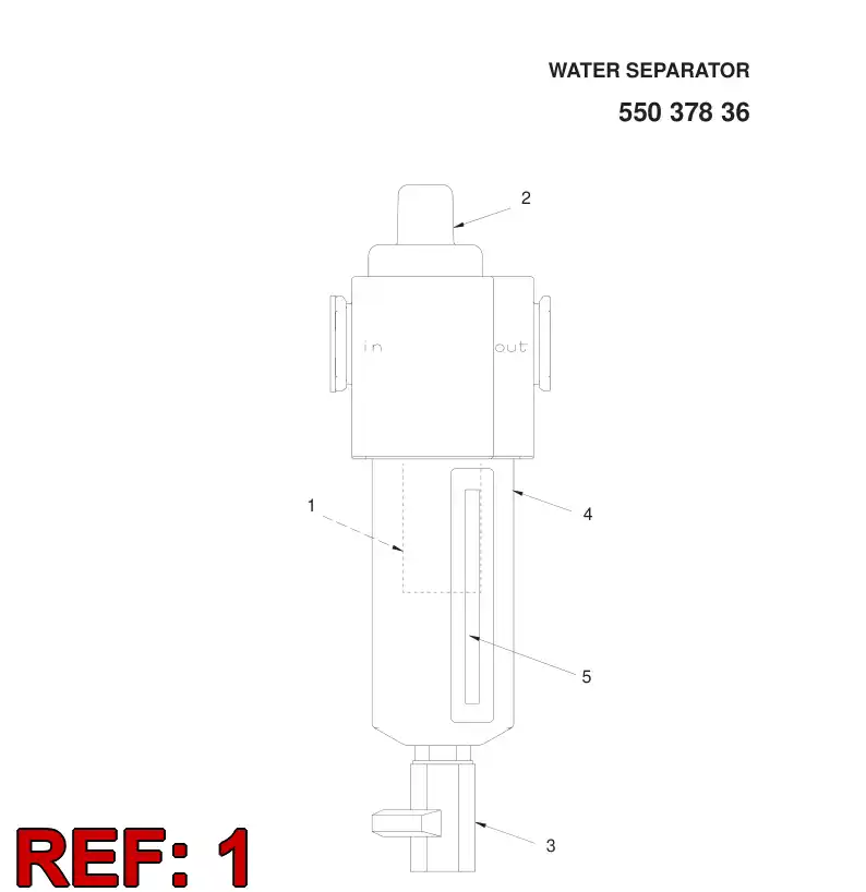 55037833 550 378 33 Element, Filter - Sandvik Technical Drawing