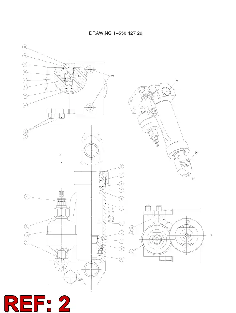 55037915 550 379 15 Rod, PISTON - Sandvik Technical Drawing