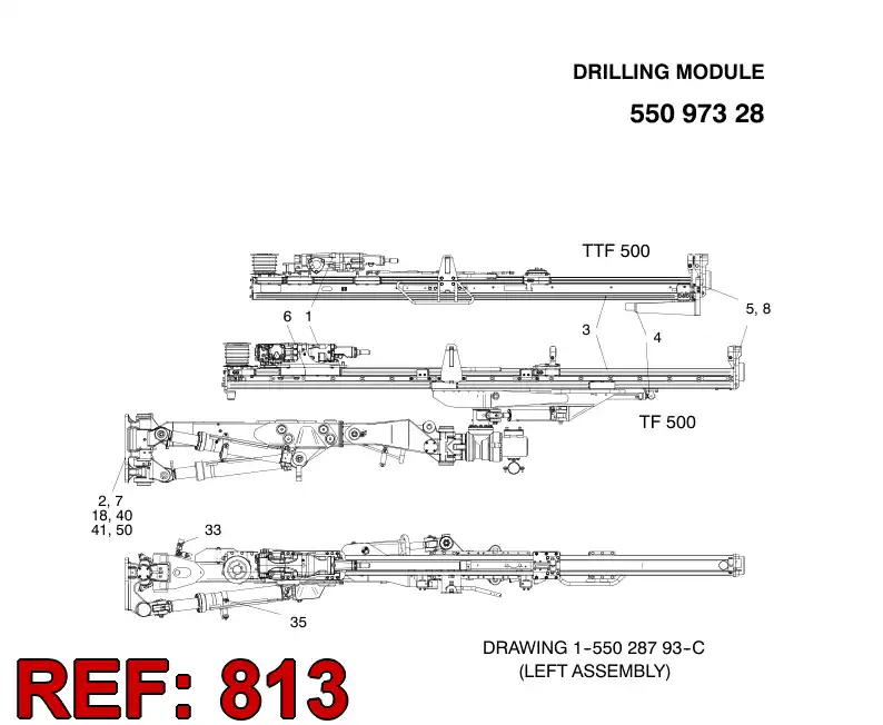 55038067 550 380 67 HOSING, TRR/TB40 - Sandvik Technical Drawing