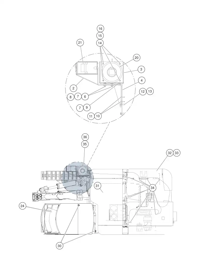 55038198gB 550 381 98gB FIRE EXTINGUISHER SYSTEM - Sandvik Technical Drawing