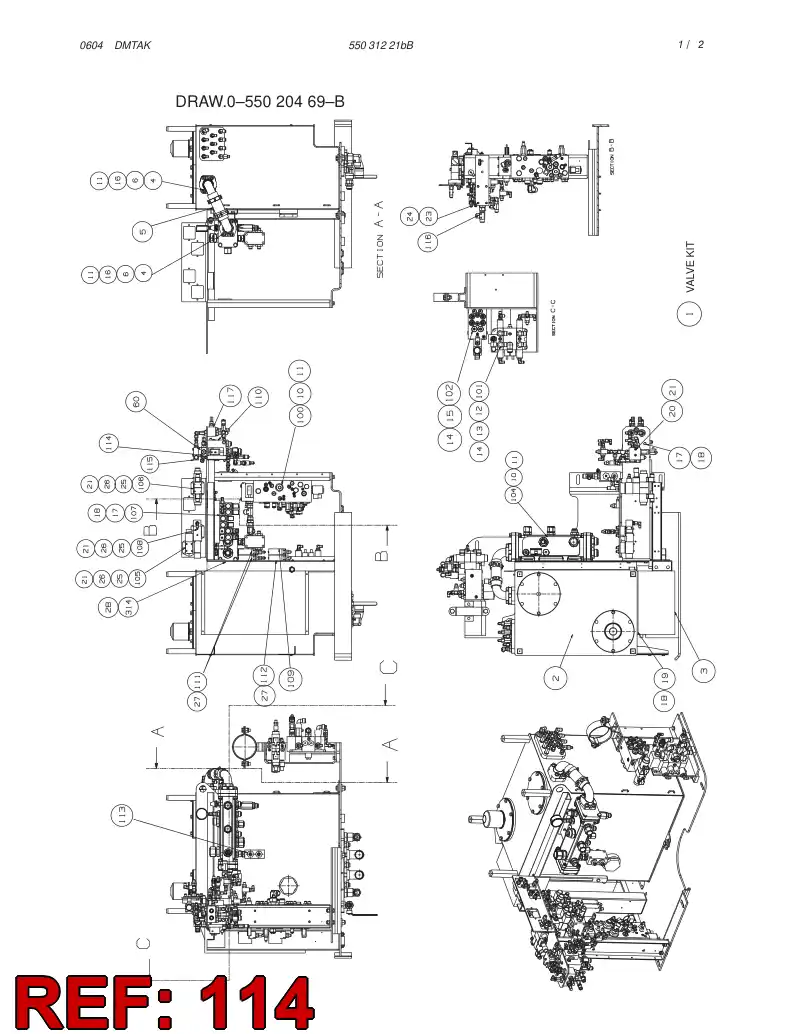 55038335 550 383 35 PRESSURE RELIEF VALVE - Sandvik Technical Drawing