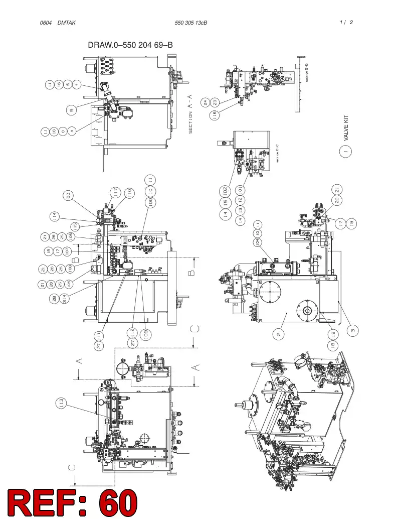 55038349 550 383 49 MOUNTING PLATE - Sandvik Technical Drawing
