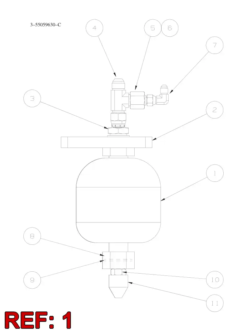 55038354 550 383 54 Accumulator, Diaphragm - Sandvik Technical Drawing