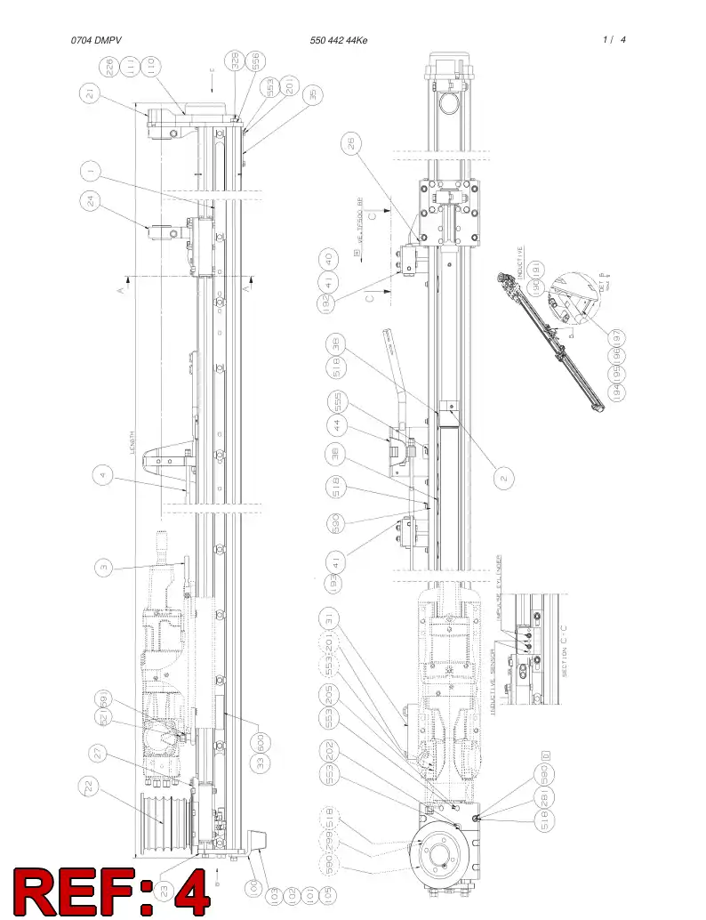 55038520 550 385 20 WIRE ROPE - Sandvik Technical Drawing
