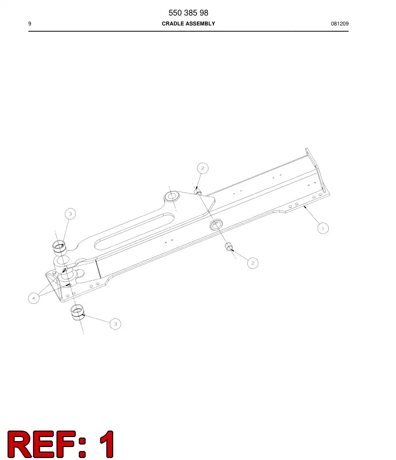 55038600 550 386 00 Cradle - Sandvik Technical Drawing