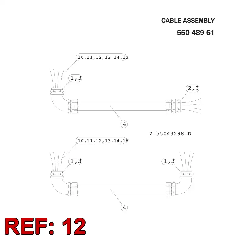 55038624 550 386 24 CONDUCTOR - Sandvik Technical Drawing