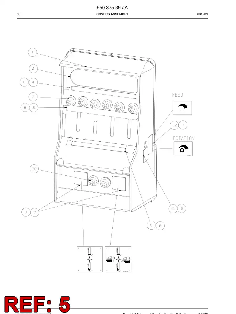 55038636 550 386 36 Sign - Sandvik Technical Drawing