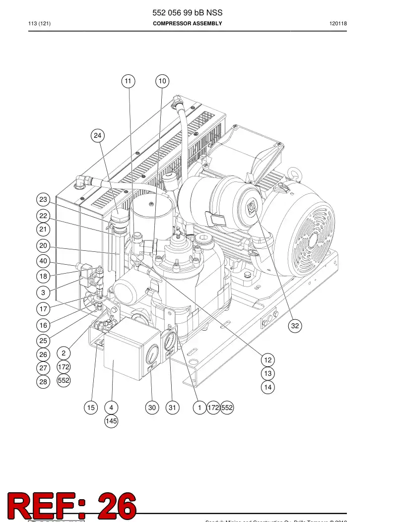55038694 550 386 94 Adapter (hydraulic) - Sandvik Technical Drawing