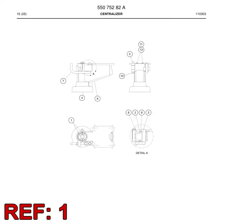 55038919a 550 389 19a Slipper Pad - Sandvik Technical Drawing