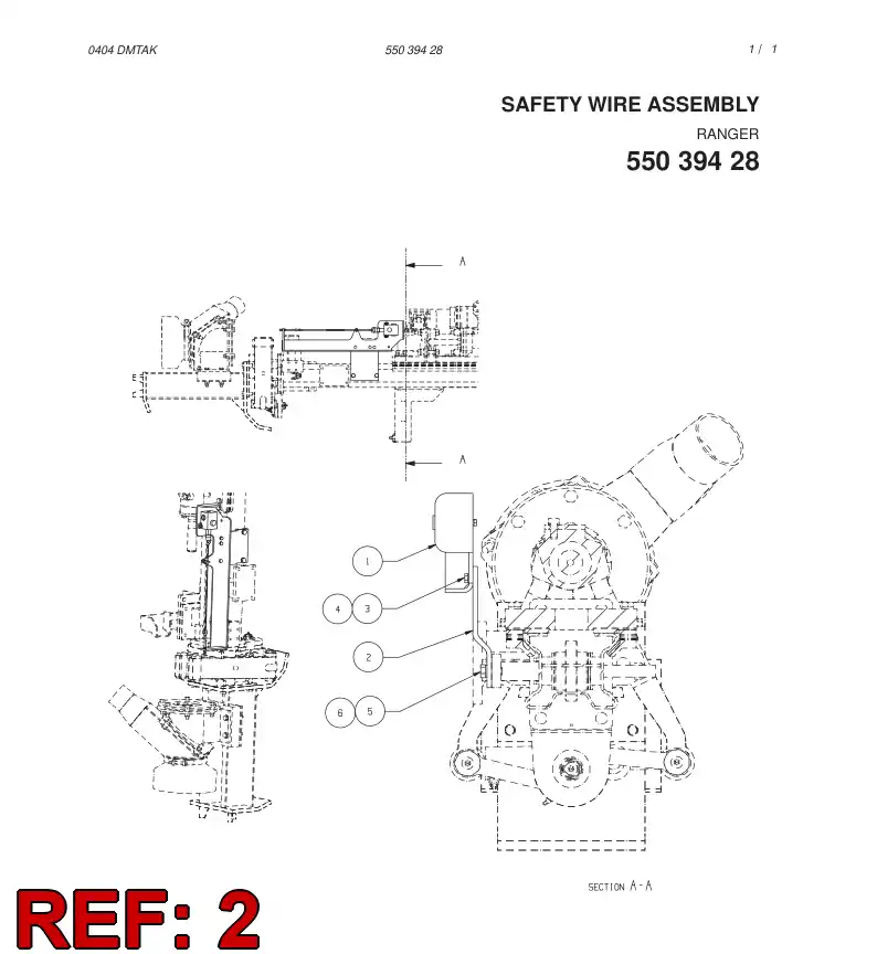 55038965 550 389 65 Plate, Adapter - Sandvik Technical Drawing