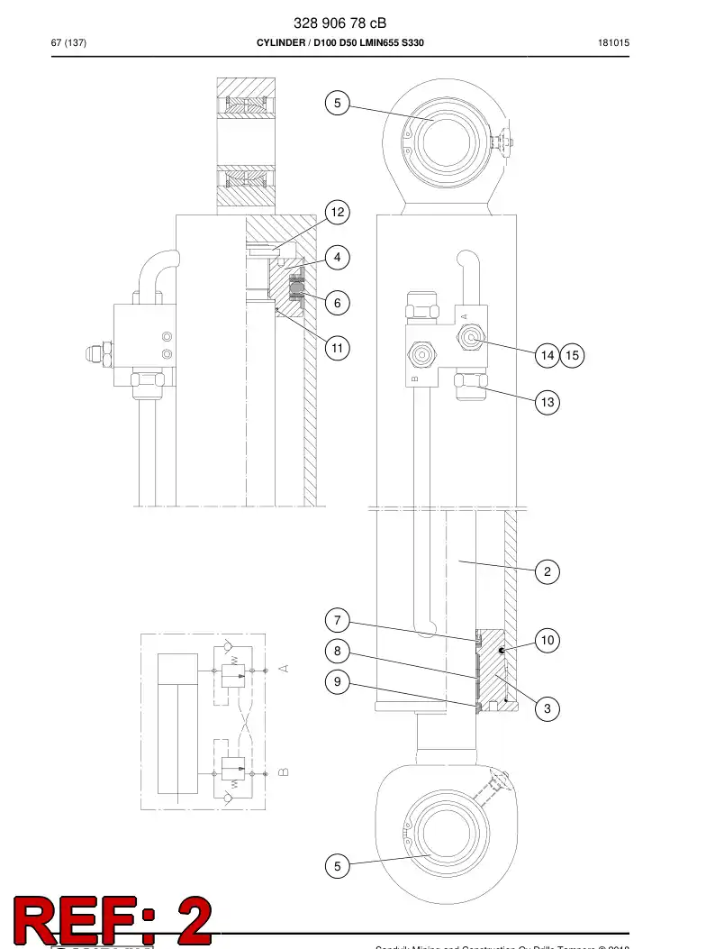 55038998 550 389 98 Rod, PISTON - Sandvik Technical Drawing