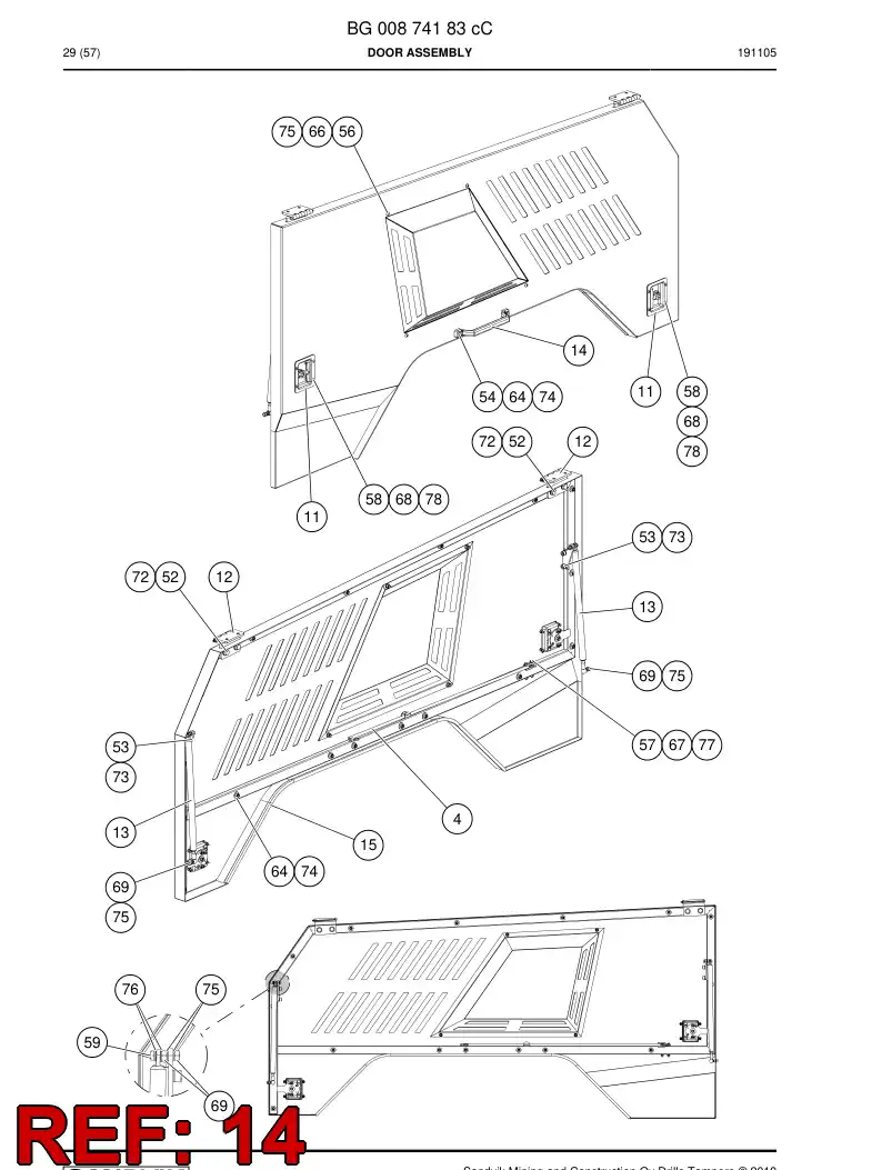 55039207 550 392 07 Handle - Sandvik Technical Drawing