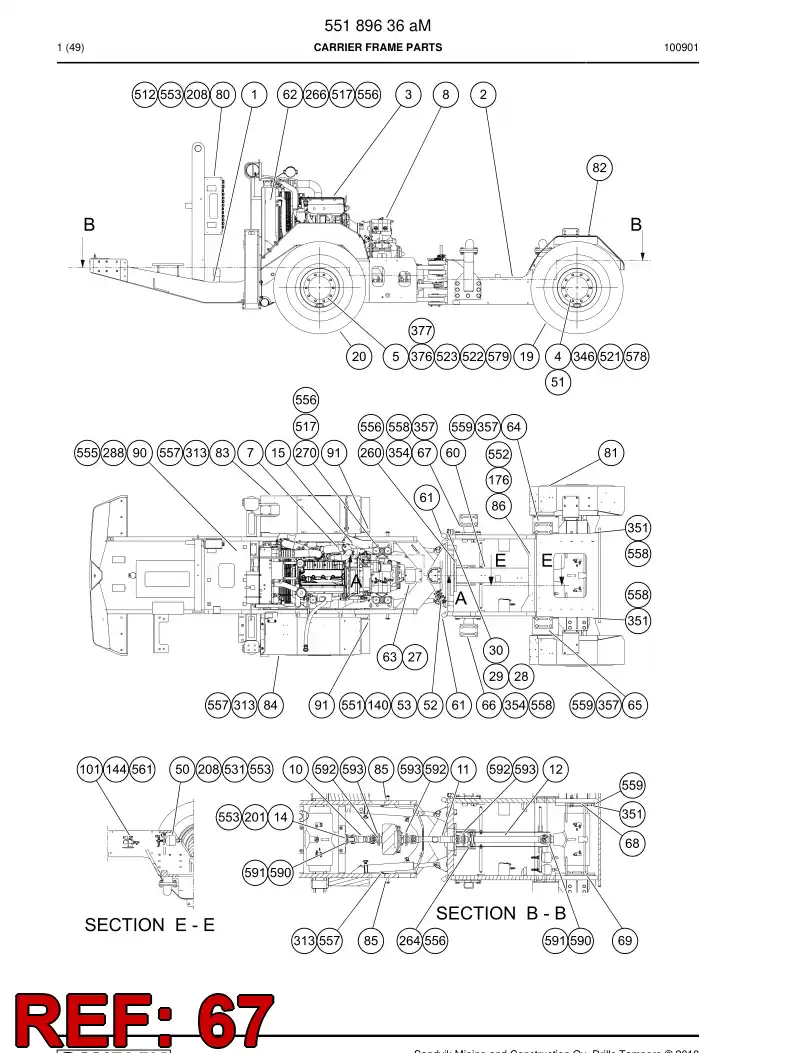 55039242 550 392 42 PLATE LUG - Sandvik Technical Drawing