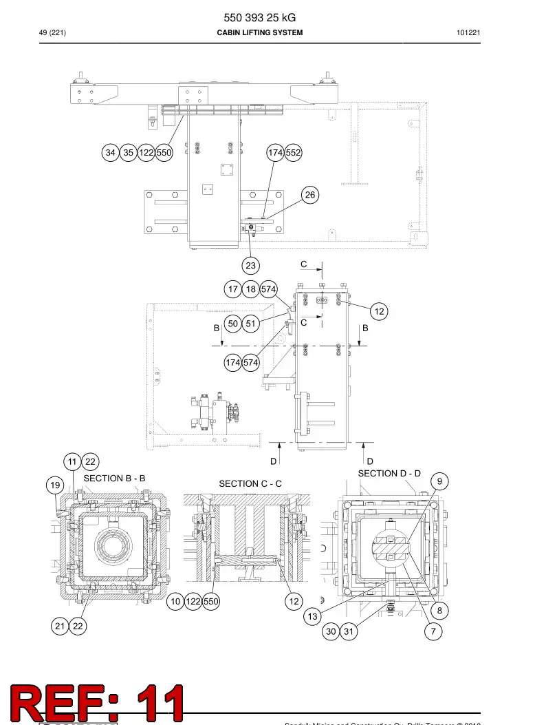 55039326 550 393 26 Slide piece - Sandvik Technical Drawing