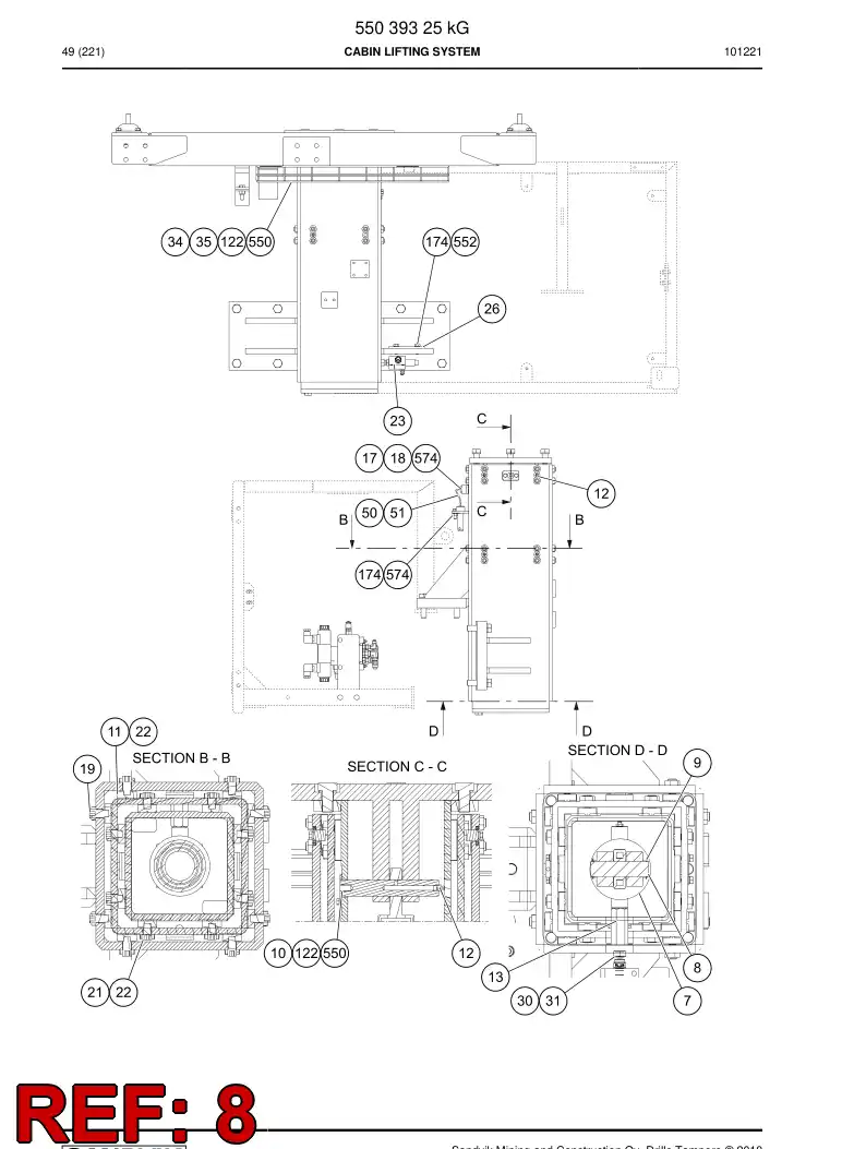 55039330 550 393 30 Shaft - Sandvik Technical Drawing
