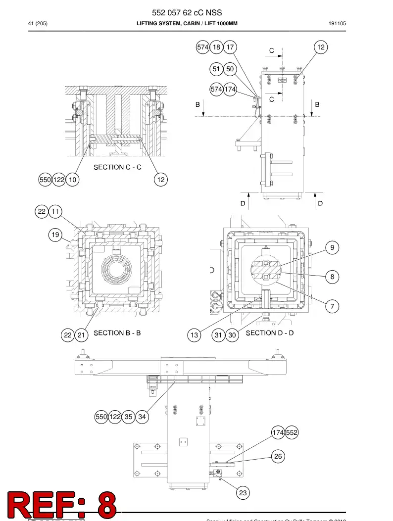 55039330a 550 393 30a Shaft - Sandvik Technical Drawing