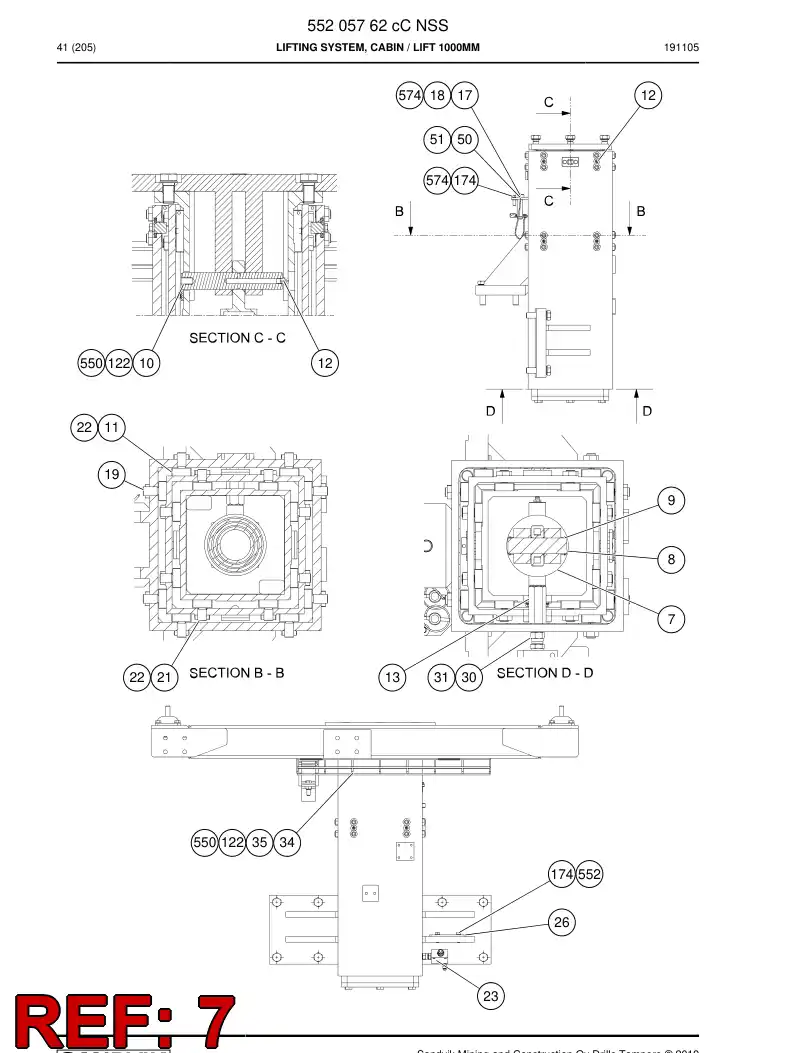 55039334a 550 393 34a Cylinder - Sandvik Technical Drawing
